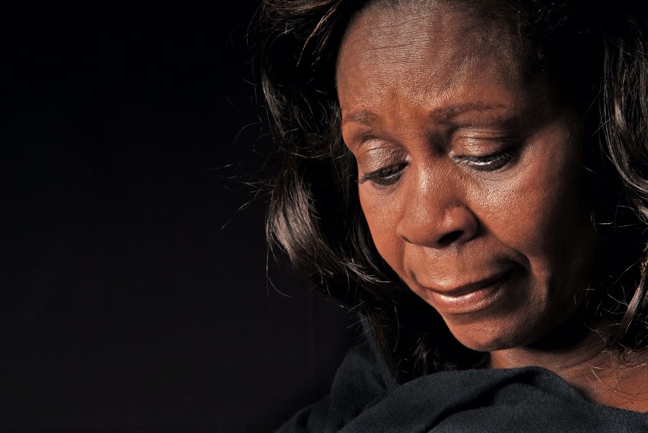 African American women looking distraught