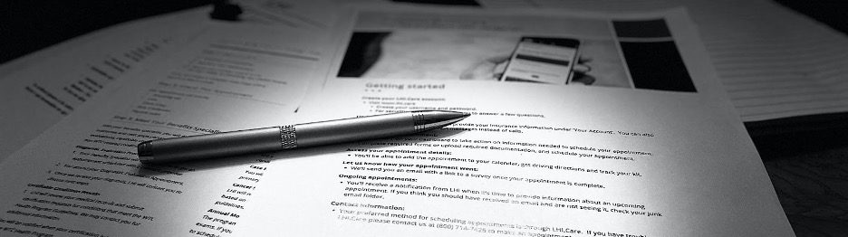 Pen on legal papers for 9/11 vcf fund